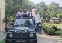 महाराष्ट्र पुलिस के नौ सदस्यीय टीम ने जंगल सफारी का उठाया आनंद।
