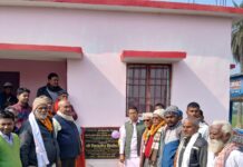 जीप सदस्य के द्वारा षष्ठम वित्त आयोग से सुरसा गांव में नव निर्मित पुस्तकालय भवन का बुधवार को किया उद्घाटन।