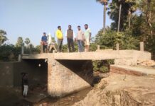 जिला परिषद के निधि से लगभग 24 लाख के लागत से शहरोय नदी में यातायात सुविधा को लेकर किया गया पुल निर्माण।