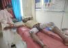 सिलेंडर लीक होने के कारण चौकीदार के पुत्र के द्वारा लाइटर जलाते ही बदन में आग पकड़ा।