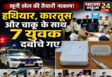 खूनी खेल की तैयारी नाकाम! हथियार, कारतूस और चाकू के साथ 7 युवक दबोचे गए।
