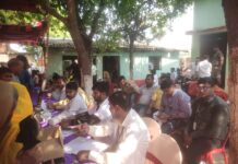 खेसर पंचायत के पंचायत भवन में एंव राता पंचायत के प्राथमिक विधालय धावा में सहयोग से वीर आयोजित।